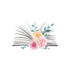 Free book club clipart of floral books